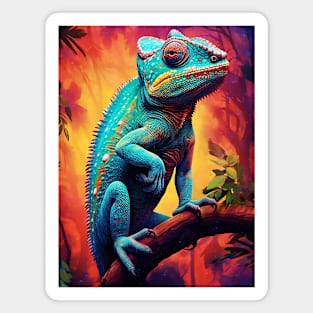 Teal Chameleon Magnet